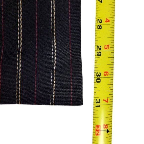 Karen Kane Bootcut Pants Size 6 Black Gold Red Pinstripe Zip Front Pockets 30X31 - Picture 6 of 8
